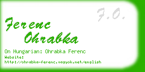 ferenc ohrabka business card